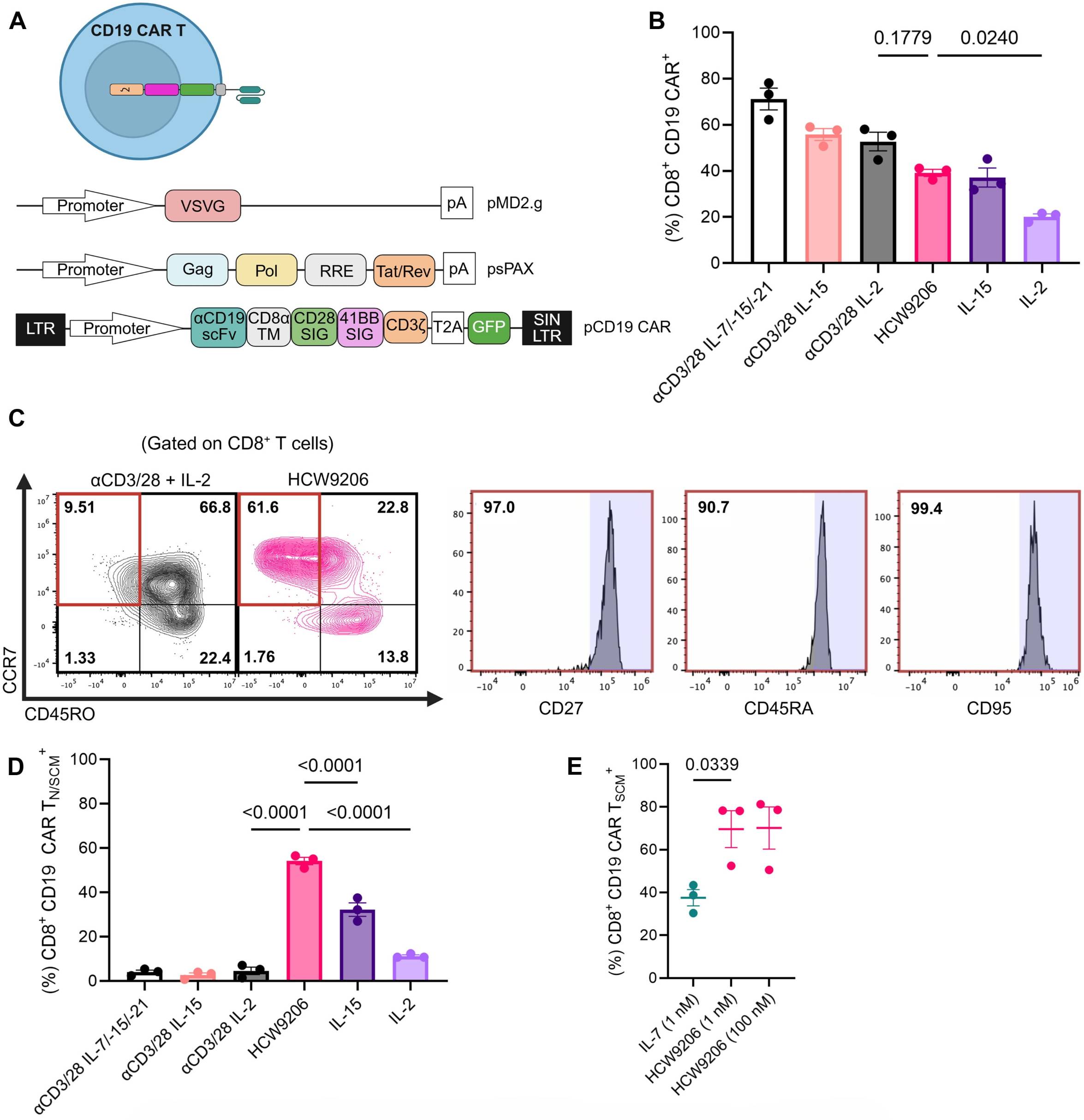 CAR T cell transduction efficiency